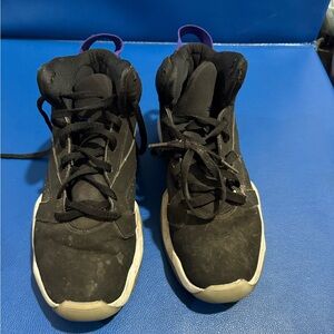 Nike Black and Purple Air Jordan High Tops